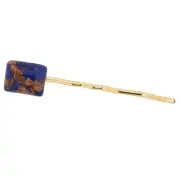 Glass Of Venice Millefiori Hairpin - Bobby Pin with Blue Sparkly Murano Glass Be