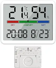 Temperature and Humidity Monitor, Magnetic & Wall-Mounted Room Thermometer Indoor with Accurate Sensor, Digital Clock with Legs & Buttons for Home, School, Office Temperature and Humidity Mo