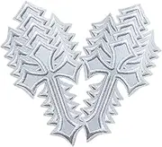 JINMOMOMO Cross Embroidered Patches Iron on Applique Ironing Badges Sewing Patch for Clothing Jackets Backpacks Jeans Supplies Decorative 10 Pcs (Style 7)