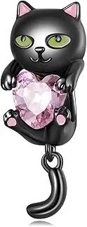 [DOYIS] Charms for Pandora Bracelets,925 Sterling Silver Cartoon Black Cat charm beads Jewelry for Woman Teen Girl