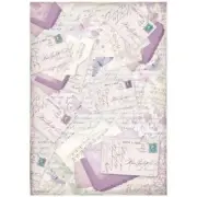 Stamperia A4 RICE PAPER - PROVENCE - LETTERS, Decoupage