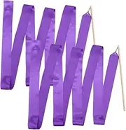 2pcs Ribbon The Wand Purple Streamer Wand Kids Dancing Streamers Dance Gymnastics Sticks Witch Wand Wands The Stick Child No Knot Bamboo