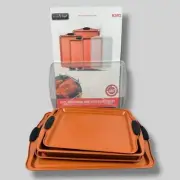 NutriChef | 5-Piece Baking Pans Set, Copper | New in Box - Minor Scratch