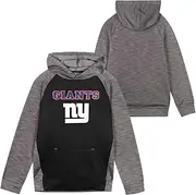 Outerstuff NFL Kids Youth 4-20 Official Black Gray Eclipse Performance Wordmark Primary Logo Long Sleeve Pullover Hoodie