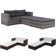 Garden Lounge Set with Cushions Modular Sofa Couch 3 Piece Poly Rattan vidaXL