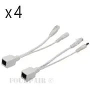 4 Pack Lot Power over Ethernet PoE Adapter Injector Splitter Kit 5v 12v 24v 48V