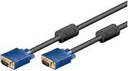Goobay 10 Metre Full HD SVGA Monitor Cable Gold Plated 15 Pin VGA Male to 15 Pin Male Black Blue 93378