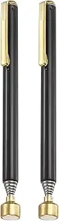 uxcell 2pcs Telescoping Magnetic Pickup Tool 3LB Stainless Steel 5.1" to 25.5" Extendable Magnet Retrieval Stick with Pocket Clip for Car Industry Garage Office, Black