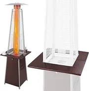 67451 – Pyramid Flame Patio Heater Accessory Table, Steel Construction, Add More Functionality, Sturdy Place for Drinks - Hammered Tone Bronze