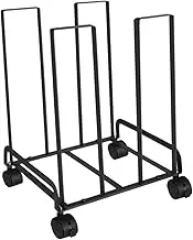 Garende Carton Storage Rack with 360 Degree Swivel Casters Mobile Cardboard Organizer 12.2x10.2x17.1inch, Black