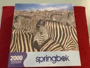 2005 Springbok 2000 Piece Zebra Herd Jigsaw Puzzle Sealed - 34" x 42.5" SEALED