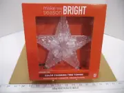10 Light Color Changing Illumination Indoor Christmas Tree Topper Clear Star NEW
