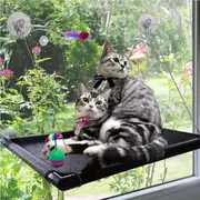 Cat Window Perch Hammock with 4 Suction Cups (Black)
