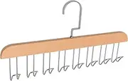 Wooden Tie and Belt Hanger with 8 Hooks,1Pc Belt Hanger Tie Hanger Bra Hanger Rack,8-Hook Tank Top Hanger Anti Slip Hanger Space Saving Wood Coat Hanger,Anti Slip Hook Coat Rack Bra Hanger Belt Holder