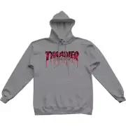 Thrasher Blood Drip Hoodie/Sweatshirt L-LT. Steel