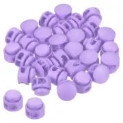 Cord Locks, 100 Pack Round Spring Toggle Stopper, Light Violet