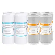 1-8 Pack 5 Micron 10"x4.5" PP Sediment CTO Carbon Block Water Filter Whole House