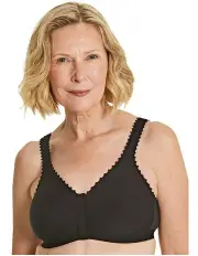 [Royce Lingerie] Comfi Cotton Wirefree Front Open Bra in Black