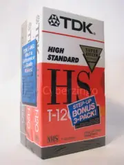 TDK T120 VHS Tapes Step Up Bonus Pack Contains 3 Tapes New Factory Sealed