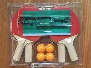 4-Player Family Table Tennis Ping Pong Bat and Net and Post Set with 4 Balls