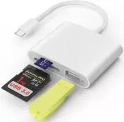 USB C SD Card Reader, USB 3.0 High Speed to SD/MicroSD Card Adapter for iPhone15