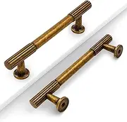 Coinkoly 10 Pack 3-3/4''(96mm) Vintage Antique Brass Cabinet Pulls Kitchen Antique Cabinet Handles for Cabinets Drawer Pulls Hardware for Cupboard CK0083