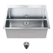 VEVOR Kitchen Sink, 304 Stainless Steel Drop-In Sinks, Top Mount Single Bowl Basin with Accessories(Pack of 2), Household Dishwasher Sinks for Worksta