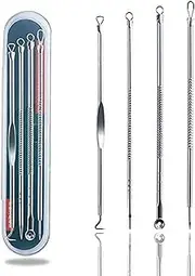 Blackhead Remover Pimple Comedone Extractor Tool Acne Kit - Treatment for Blemish, Whitehead Popping, Zit Removing for Risk Free Nose Face Skin (Sliver)