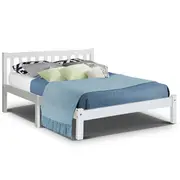 [Giantz] Artiss Bed Frame Double Size Wooden White SOFIE
