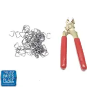 New Interior Hog Ring Pliers & Clip Kit - Approximately 100 Clips- Kit