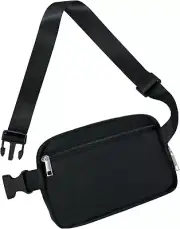 Mini Fanny Pack Black Belt Bag for Women and Men, Cross Body Fanny Pack with Adj