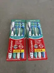 2 Pk Colgate 360 Adult Toothbrush MEDIUM 4 Per Pack (8 Total Brushes) | Sealed