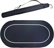 TX GIRL Poker Layouts Texas Hold'em Blackjack Layouts Baccarat Poker Chip Table Mat Oval Rubber Poker Gambing Mat Black Table Cloth NO Printing 180 * 90cm (Size : 180 * 90cm)