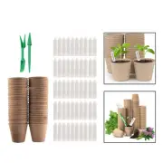 50 Pieces Starter Trays Kit Gardening Versatile Peat Pots for Seedling