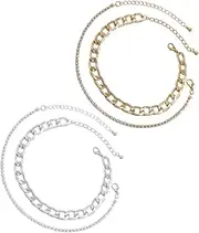 SAFIGLE Metal Tassel Anklet Anklet for Women Fashionable Anklet Jeweled Decor for Birthday Present