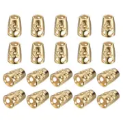 30Pcs 5mm Metal Bell Stopper Conical Cord Ends Lock Fastener Stopper, Gold