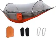 Generic Double Hammock for Hiking and Garden with Wear Resistant Features, Gray