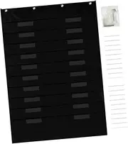 TEHAUX File Storage Bag File Folders Classroom Schedule Pocket Chart File Holder Teacher Toolbox Preschool Pocket Chart Construction Paper Organizer Wall Mount File Organizer Metal Black