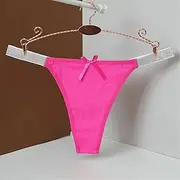 [FARZAH] Women Panties Female Underwear 3PCS/Set Silver Thin Belt Bowknot Panties Soft Low-Waisted Bow Women's Briefs Underpants Underwear Cotton Thong Lingerie(Rose red 1pc,M)