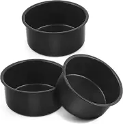 4 Inch Cake Pan Set of 3, Nonstick Stainless Steel Mini round Cake Pans Tin, Sma