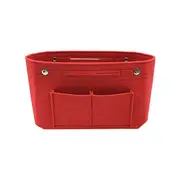 Travel Organiser Handbag Felt Bag Tote Insert Liner Purse Pouch Women 3 Sizes - Red