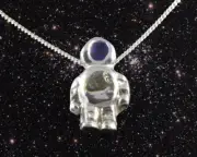 Solid silver spacemen necklace with iron meteorite - genuine specimen