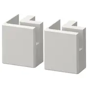 LERHYTTAN corner leg for decorative plinth, light grey, 8 cm