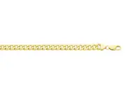 9kt Yellow Gold Silver Infused Curb Bracelet 21cm