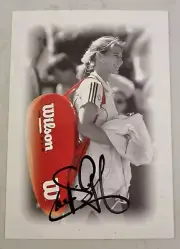 STEFFI GRAF SIGNED IN PERSON PROMO CARD 4 x 6 INCH LEGENDS AUTHENTIC INK COA