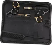MERRYHAPY 2pcs Set Barber Scissors Set Barber Shears Scissors Tools for Haircut Clip Barber Tools for Beginners Personal Haircut Kit Steel