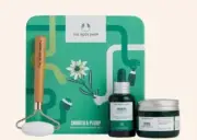 The Body Shop Smooth & Plump Edelweiss Skincare Set Serum, Cream, Jade Roller