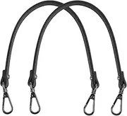 AUEAR, 2 Pack Leather Purse Strap Replacement Handbag Shoulder Bag Black with Gun Black Lock MC16752_GROUP1