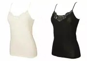 Woman top with lace-up shirt and camisole cotton RAGNO article 07638E
