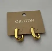 OROTON Lacey Small Hoops In Worn Gold RRP$70.00